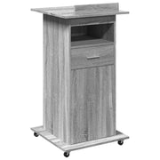 Leggio con Ruote Cassetto Grigio Sonoma 55x55x107cm Multistrato CFW3083740