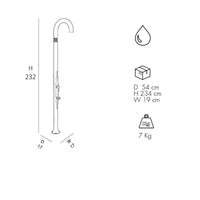 Doccia Tradizionale In Polietilene Funny Yin Top Line Con Lavapiedi Colore Argento Cv-T125-Tl/1300