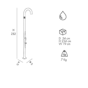 Doccia Tradizionale In Polietilene Funny Yin Top Line Con Lavapiedi Colore Argento Cv-T125-Tl/1300