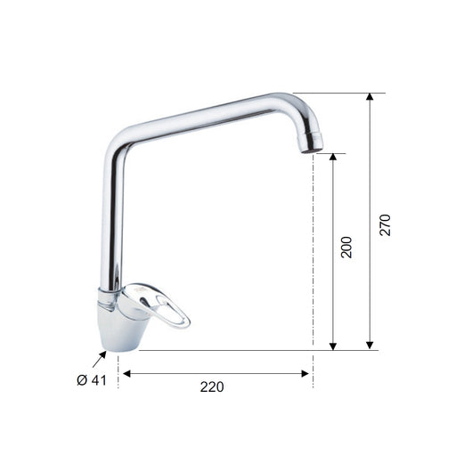 Rubinetto lavello con bocca alta a u girevole - serie remix