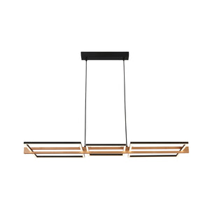 Lampadario Moderno Moldura Metallo Nero Led Integrato 36W 3000K