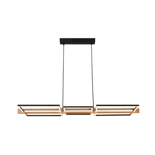Lampadario Moderno Moldura Metallo Nero Led Integrato 36W 3000K