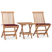 Mobile da pranzo pieghevole per esterni con cuscino 3 pezzi in teak 02_0014723