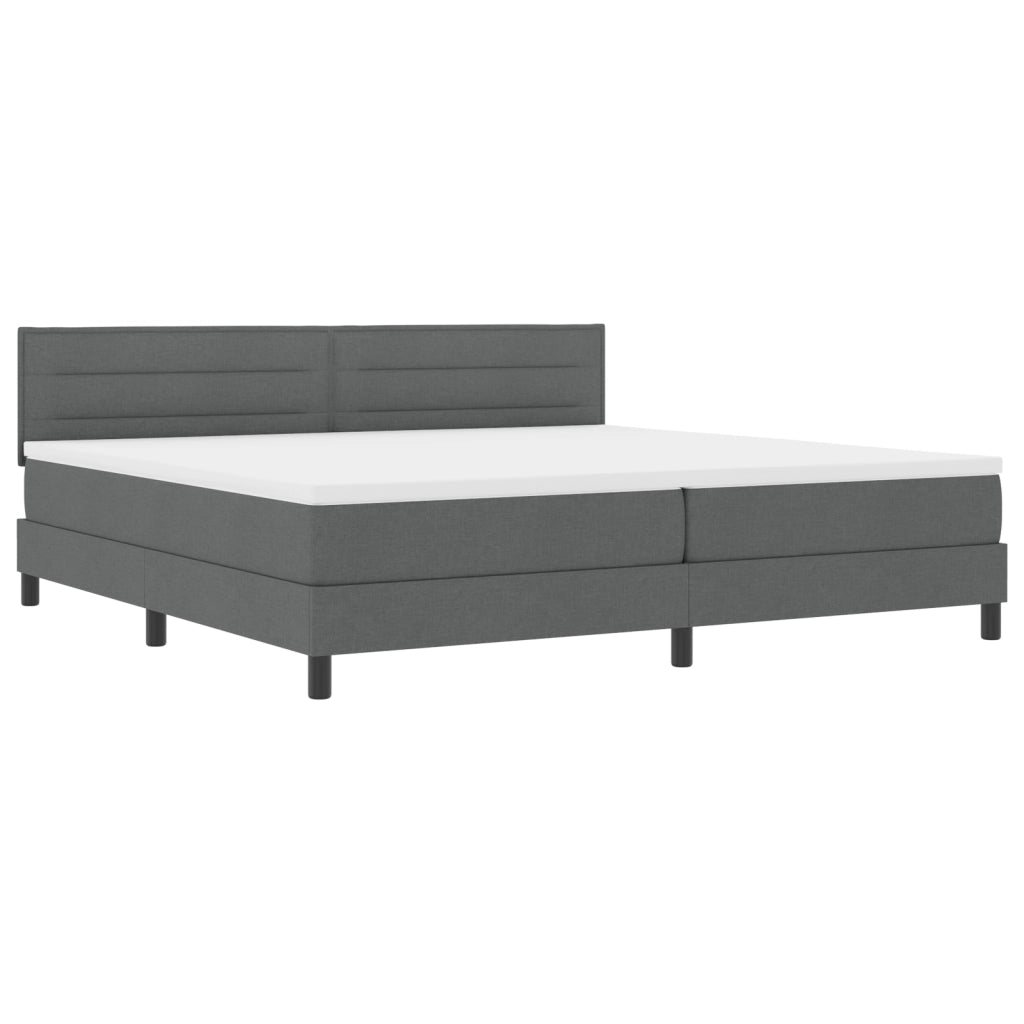 Letto Box Spring con Materasso Grigio Scuro 200x200 cm Tessuto