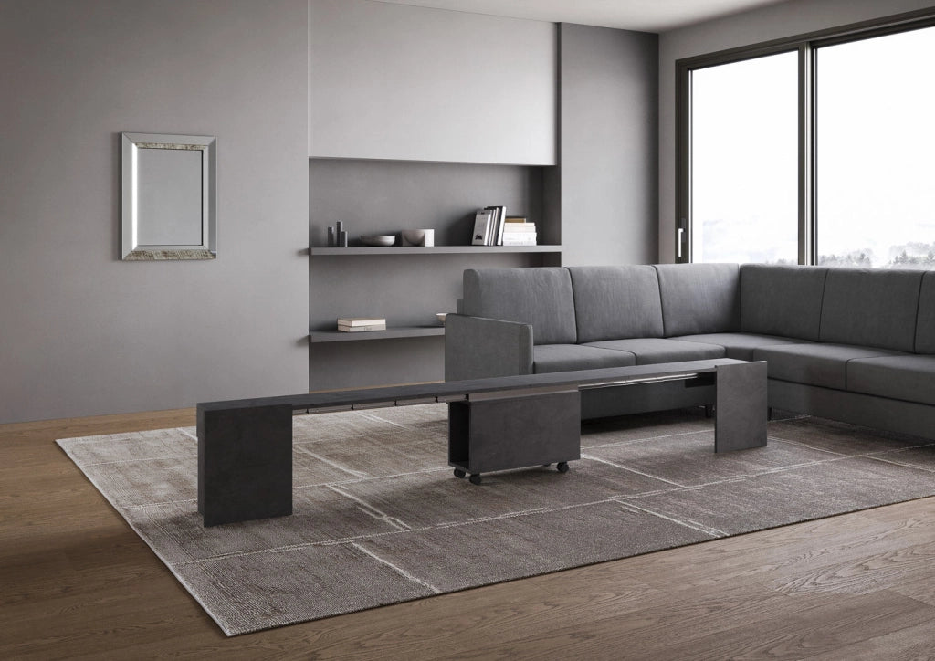 Panca Allungabile Inferiore 72-300x26x45 cm Evolve Antracite Spatolato