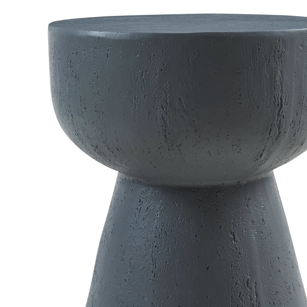 Tavolino Rotondo Oulvepijanse in Calcestruzzo Leggero Design Torre 51xØ40 cm Grigio Scuro [en.casa]