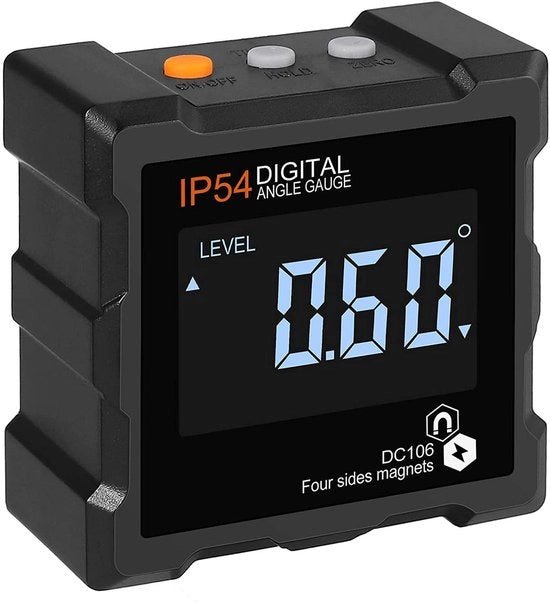 Misuratore Digitale LED con Display - Gradiometro - Angolometro Digitale - Impermeabile IP54 - Illuminazione Posteriore Magnetica - Leggero e Compattibile