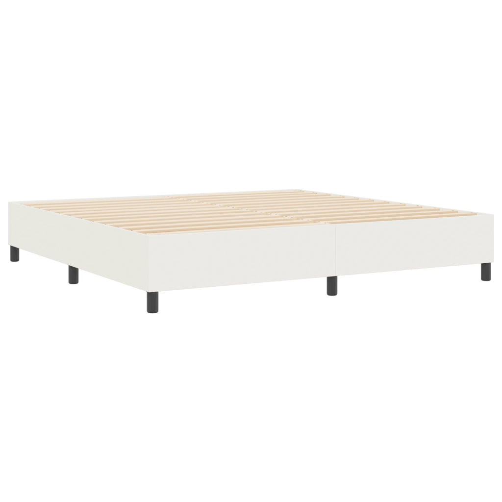 Letto Box Spring Crema 200x200 cm Tessuto a coste
