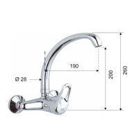 Rubinetto lavello a muro - serie remix