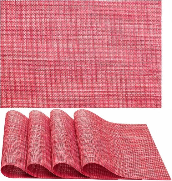 Piastre di tavolo, lavabili, antiscivolo, termoresistente, vinile, lavabili, per cucina, tavolo da pranzo, hotel, 30 x 45 cm (rosso 2)