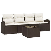 Set Divano da Giardino | Set Salotto da Giardino Marrone 55 x 55 x 37 cm polyrattan