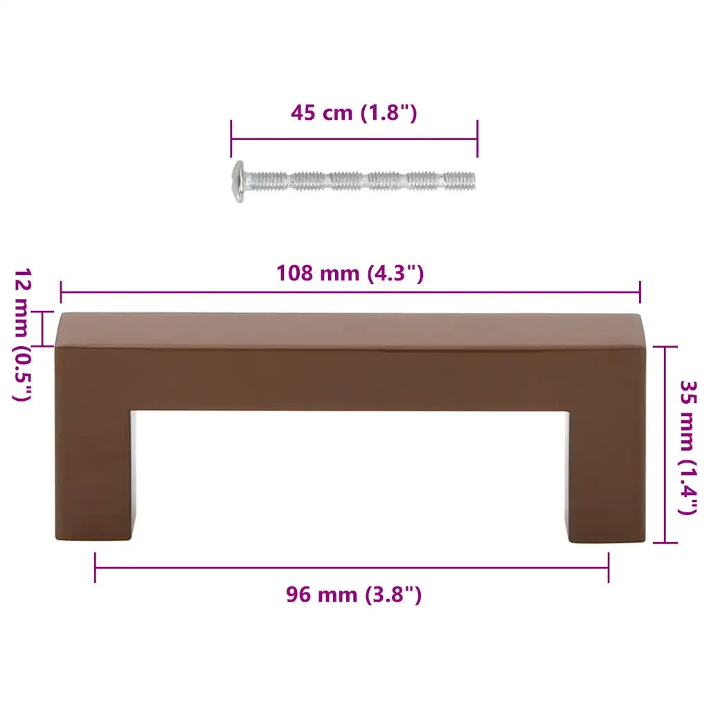 Maniglie per Mobili 10pz Bronzo 96mm in Acciaio Inox 155405