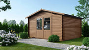 Casetta da giardino in legno - 15.2m2 - 3.9x3.9m - impregnata - 34mm - colore: marrone - DOM563 - ALTANKA