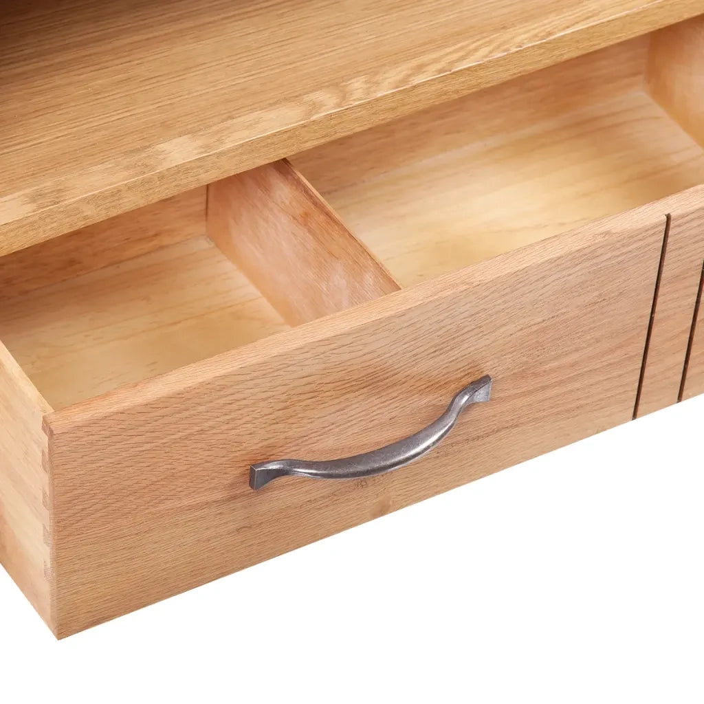 Mobile TV con Cassetto 88 x 42 x 46 cm Legno Massello di Rovere 241676