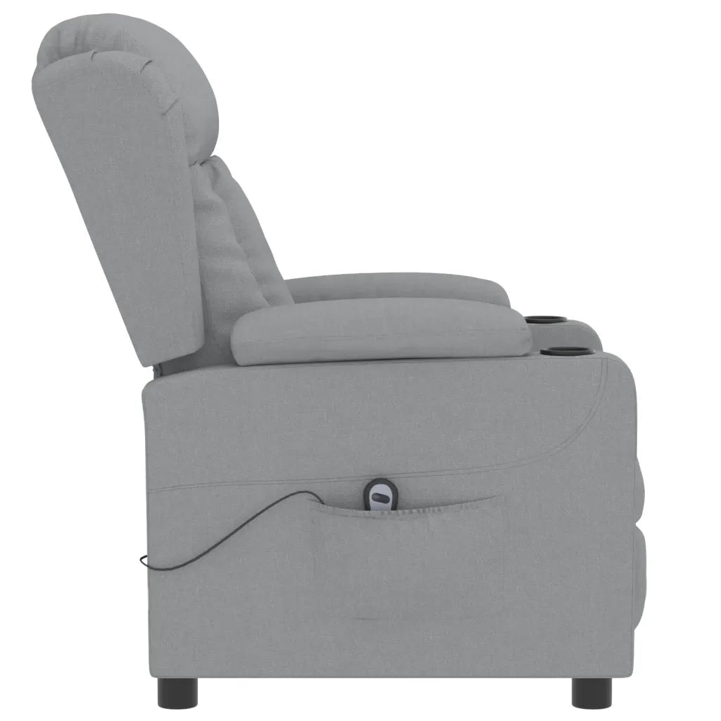 Poltrona Elettrica Reclinabile Grigio Chiaro in Tessuto 3098777