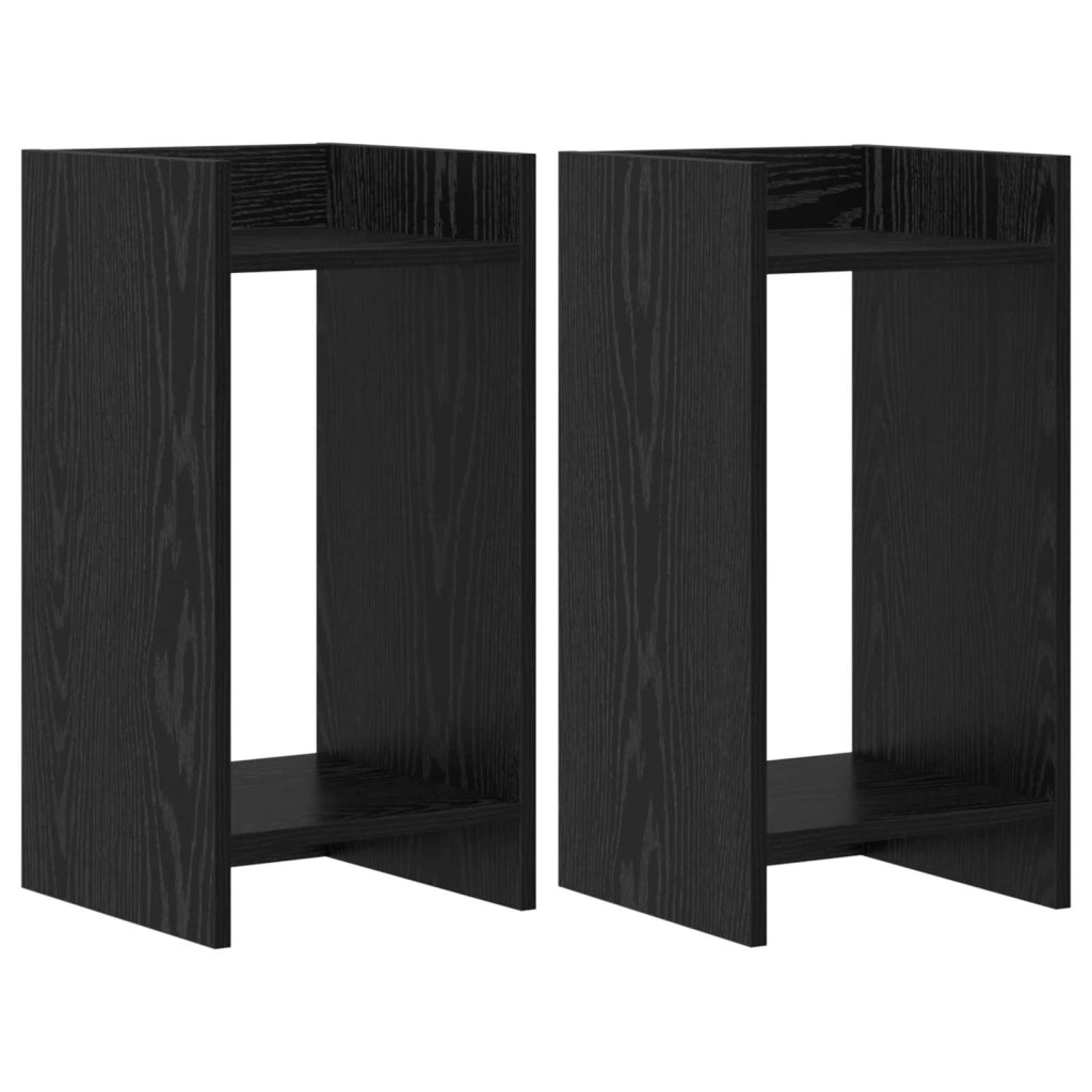 Supporto per piante Rovere Nero 30 x 30 x 60 cm 899597