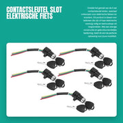 Contattile per bicicletta elettrica - Duraturo - Nero - Interruttore di sicurezza - Adatto per scooter - 5 set - Slot per contattile