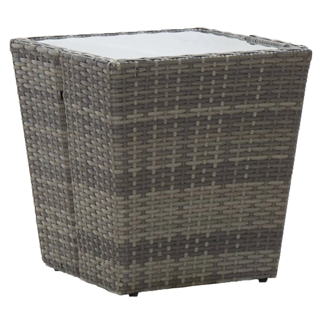 Set da bistrot da 3 pezzi per giardino e patio in resina intrecciata e vetro temperato grigio 02_0013524