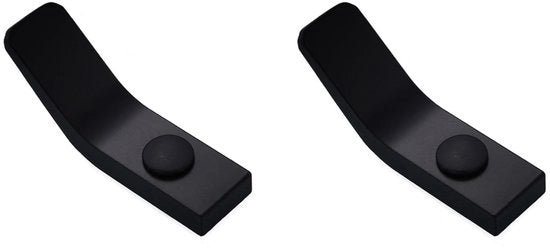 Haken in Alluminio - 2 Pezzi - Nero - Bagno/Cucina - Robusto - 7 x 2,5 x 3 cm - Resistenti alle Sollecitazioni - Grata
