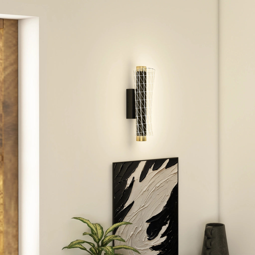 Lampada da parete LED ¨C zephmum ¨C Griglia design, dimmerabile, metallo nero