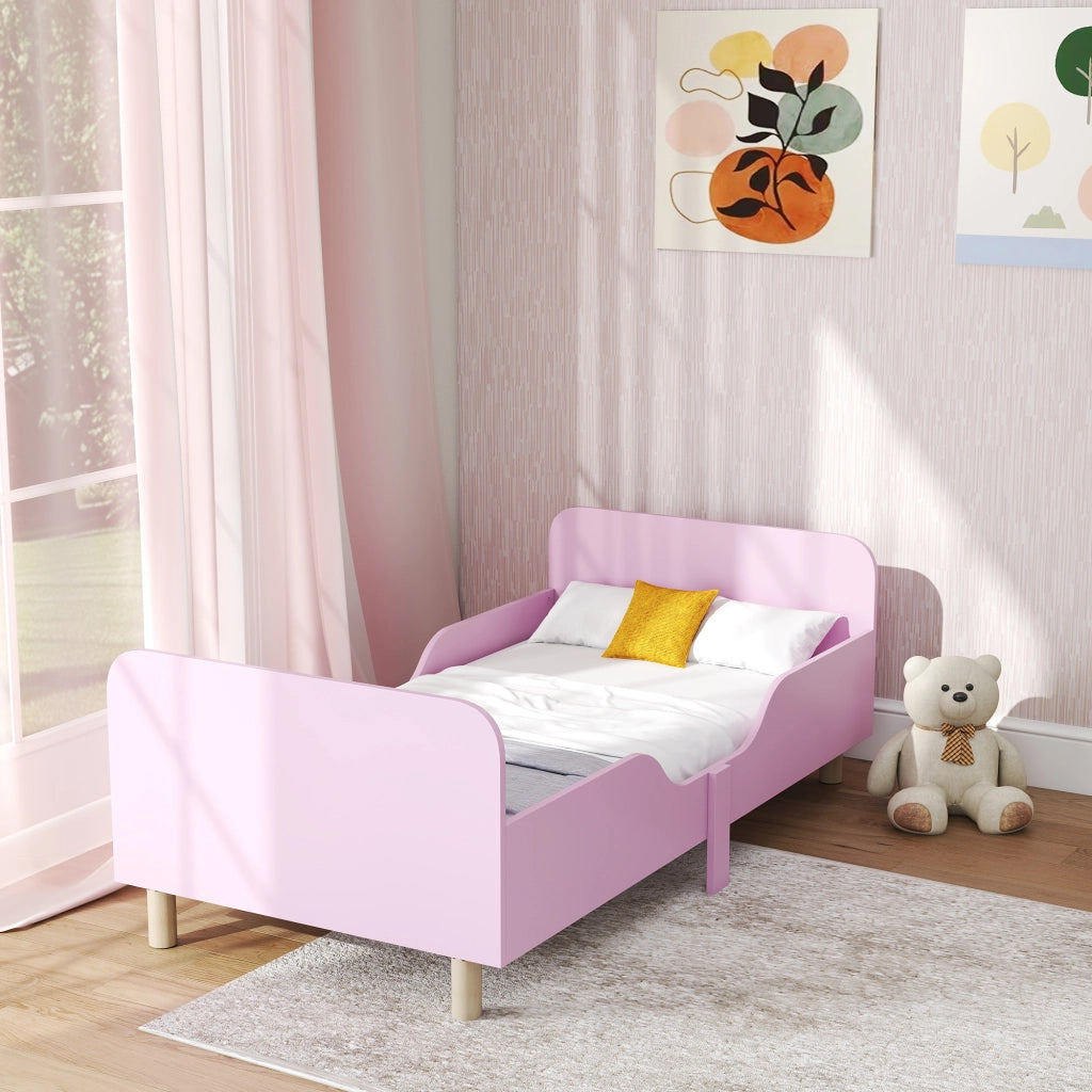 Letto Singolo per Bambini con Protezioni ¨C zephmum ¨C Rosa MDF