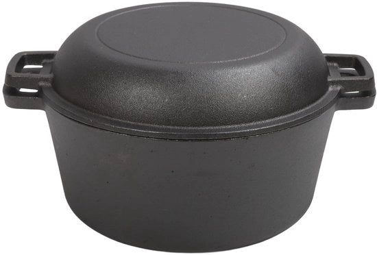 Pentola a Cottura in Acciaio Inox 10,24 Pollici - Padella in Acciaio Inox - Accessori Cucina con Coperchio - Maniglie Doppie - Cottura Salutare - 4,7 Litri - Cottura Lenta