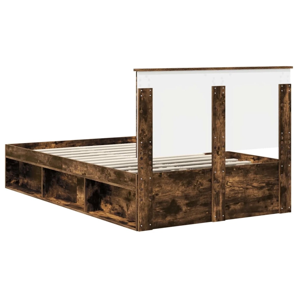Struttura del letto Rovere fumé 120 x 200 cm Pino massello 3411032