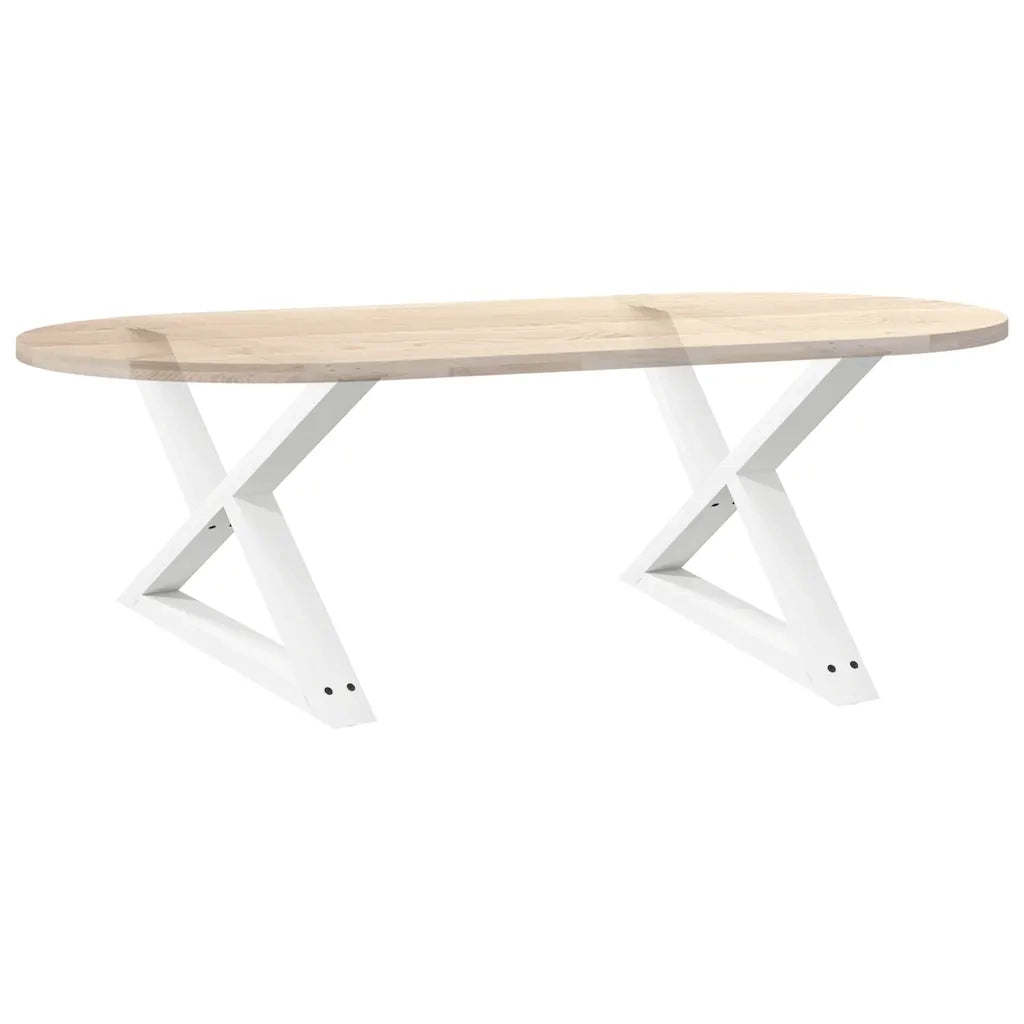 vidaXL Gambe per Tavolino da Caffè 2 pz Bianche 70x(42-43,3) cm Acciaio