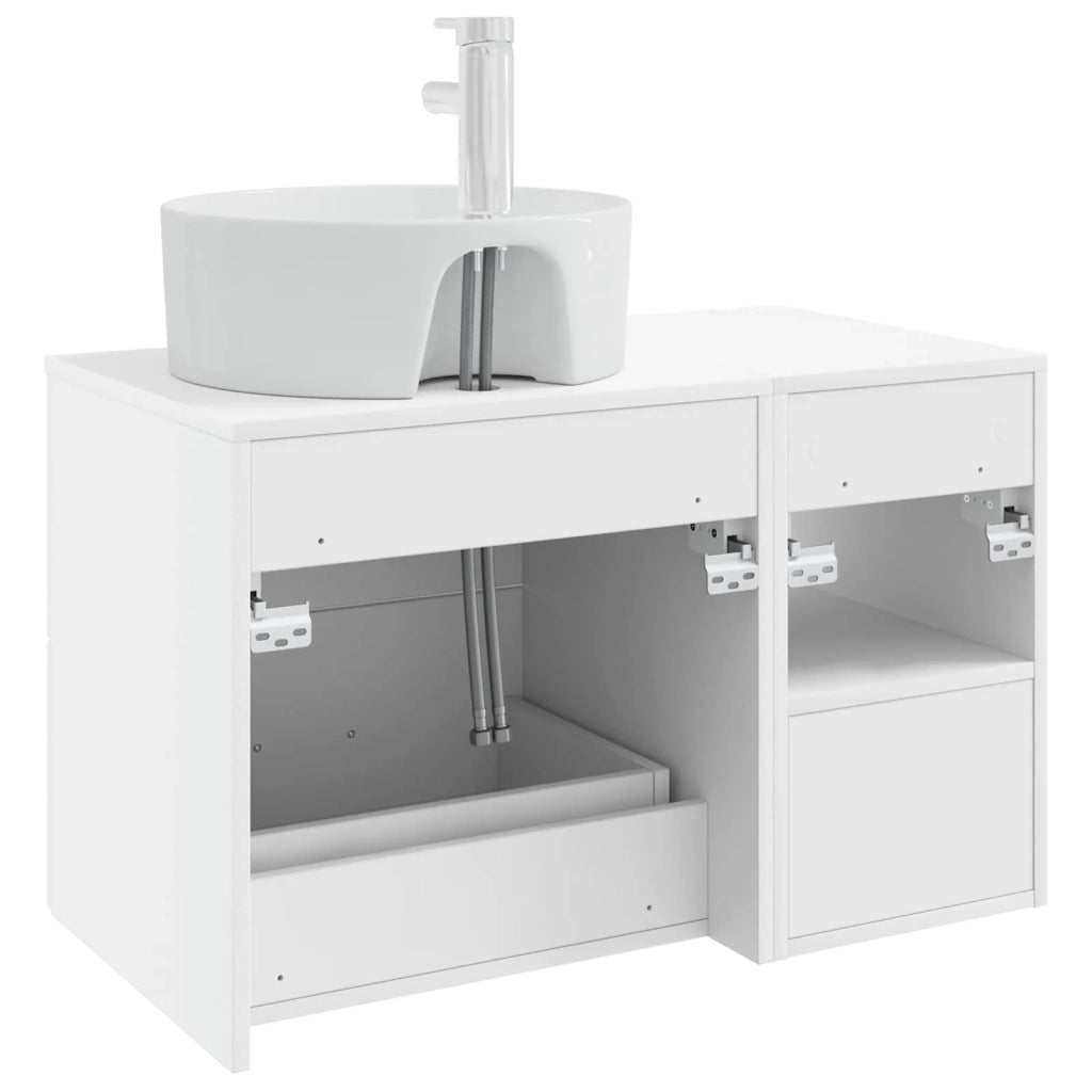 Set di mobili per il bagno 2 pcs Bianco Legno ingegnerizzato 3403904