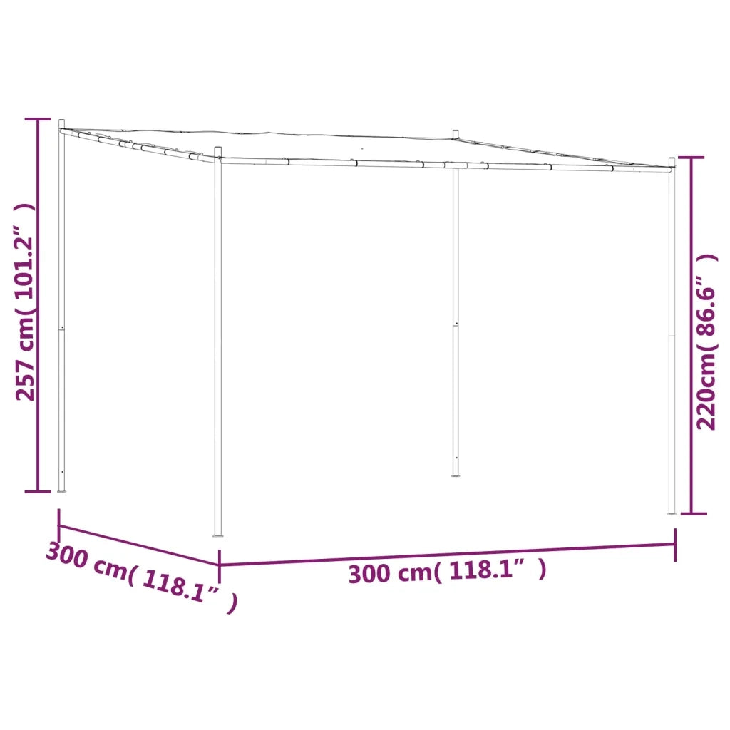 Gazebo Bianco 3x3 m 180 g/mÂ² Tessuto e Acciaio