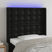 Testiera a LED-Testata con LED Nera 83x16x118/128 cm in Similpelle 907306