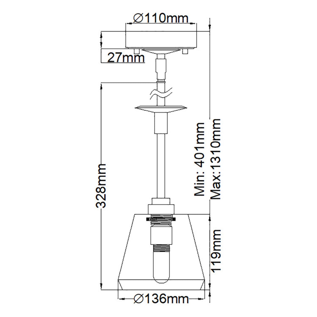 Sospensione Elstead Agatha vetro cromo Ø13,6 G9 IP44