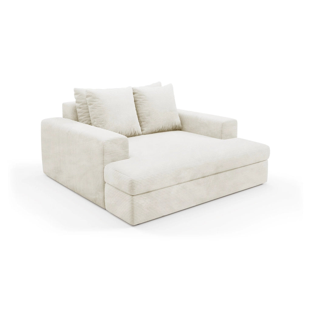 Comazzo, Divano Fisso 2 Posti Cuscini Sfoderabili, 162x167x86h cm Bianco Crema