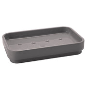 Set portaspazzolini, dosasapone e portasapone d' appoggio Gedy linea Seventy grigio