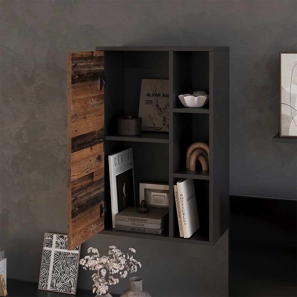 Vicco Libreria da parete Nero/antico 50.1 x 78.4 cm con 3 scomparti aperti