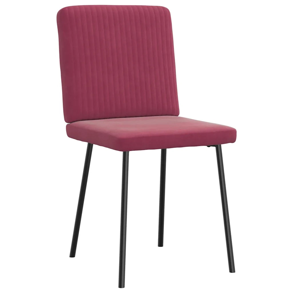 Sedie da Pranzo 6 pz Rosso Vino in Velluto 3315561