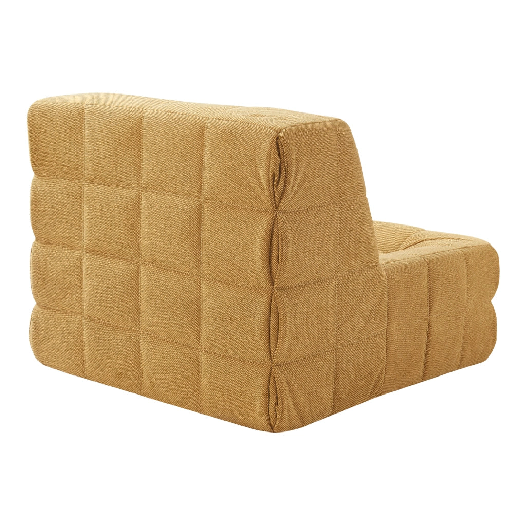 Poltrona Bassa Imbottita Koskyvn Senza Braccioli 75 x 90 x 100 cm - Giallo [en.casa]