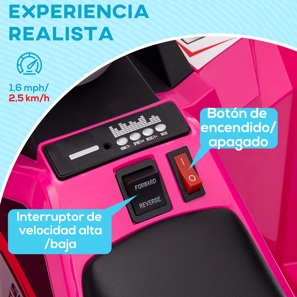 Giroletto Quad Elettrico per Bambini 18-36 Mesi ¨C Zephmum ¨C Rosa 70x41.5x48.5 cm