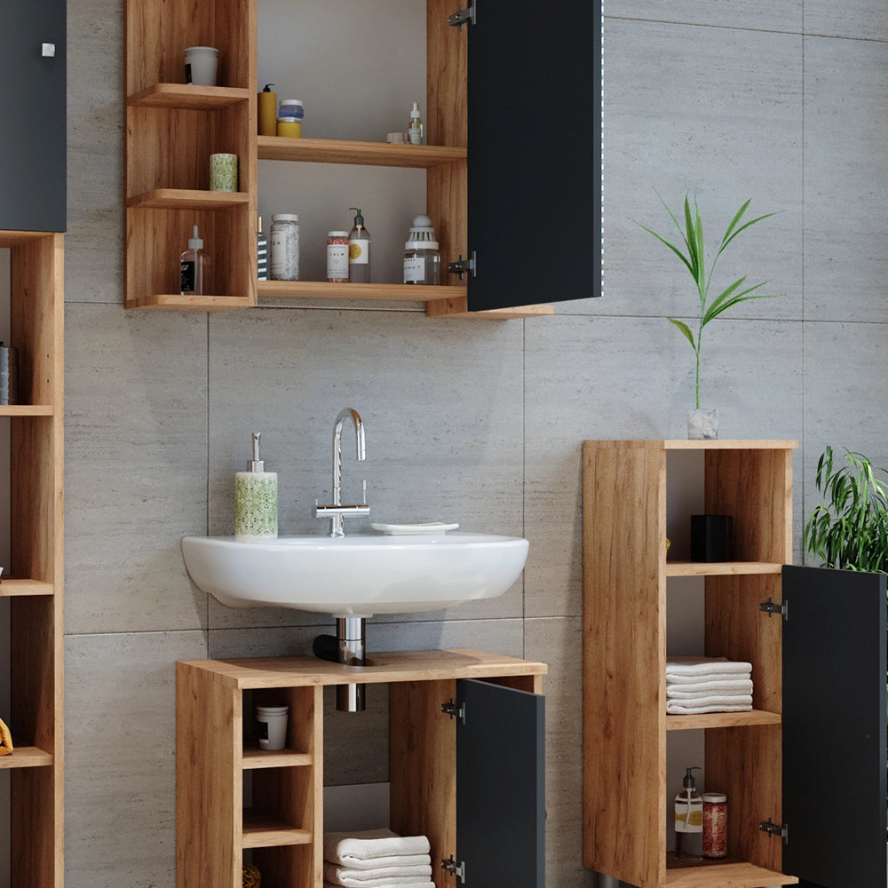 Vicco Set mobili bagno Rovere 3 parti