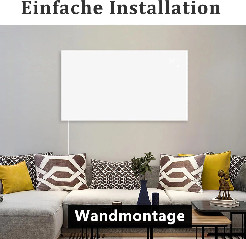 ZMH Riscaldatore a parete 450W infrarossi a risparmio energetico con telecomando per camere da letto e hotel
