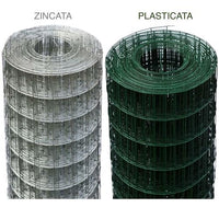 Rete Recinzione Elettrosaldata Metallica Plasticata VERDE maglia 50X75 mm H:125 cm Rotolo 25 mt 