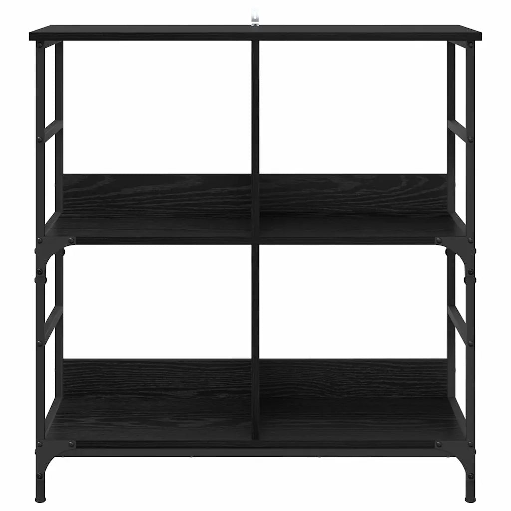 Libreria-Scaffale per Libri-Mobile di Stoccaggio Rovere nero 78.5 x 33 x 82 cm Legno multistrato