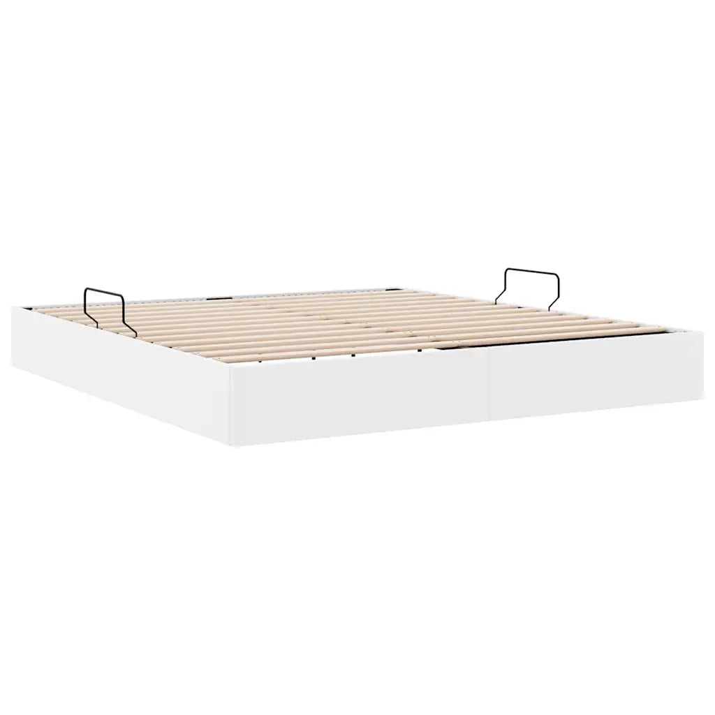 Letto con Contenitore Bianco Puro 183 x 213 cm Similpelle 3369979