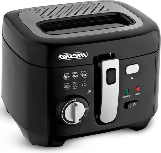 Friteuse elettrica con olio 25 litri compatta senza incrostazione regolatore di temperatura in BPA 1800 W nero - Grande capacità