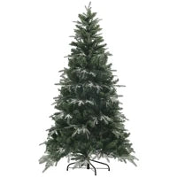 Albero di Natale Innevato con 850 Rami e Design a Sezioni, in Plastica e Acciaio, Ø110x180 cm, Verde