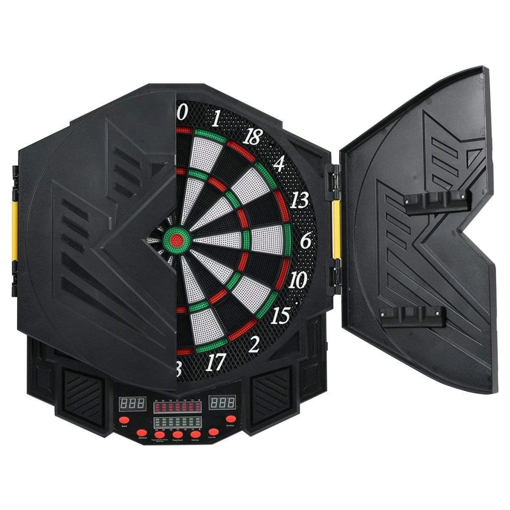 Bersaglio freccette elettronico volume regolabile con 27 giochi, 6 freccette e 24 punte, schermo LED Nero-Bersagli freccette