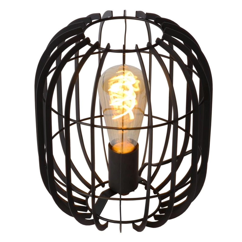 Lampada da tavolo Lucide Reda nera metallo E27 40W 26cm