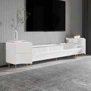 Cortin, Mobile Porta tv 2 Ripiani, 260x35x45h cm Bianco