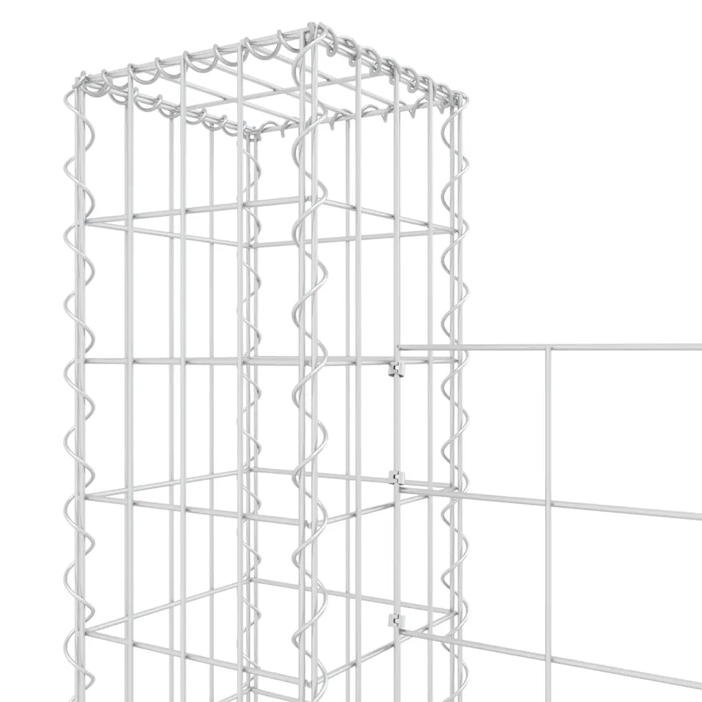 Cesto Gabbione a U con 5 Pali in Ferro 500x20x150 cm 151285