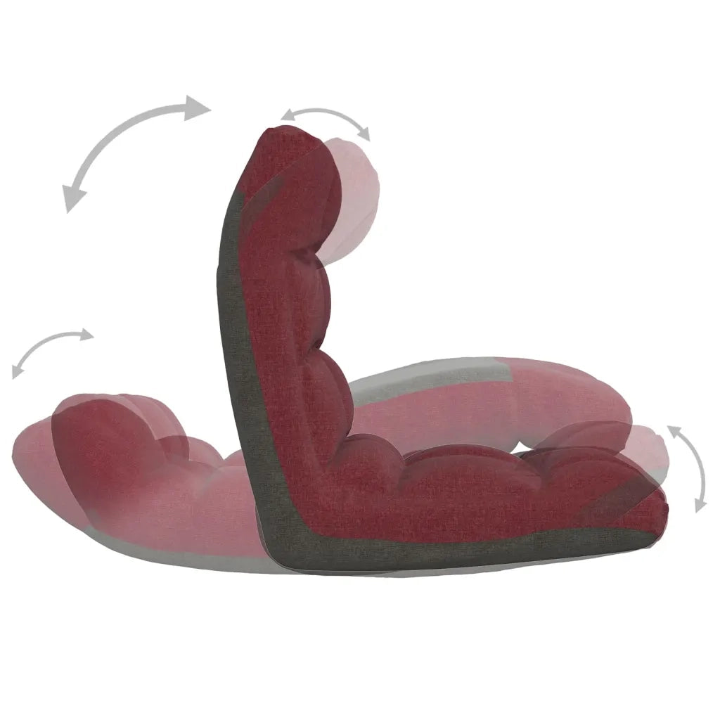 Sedia a Sdraio da Terra Pieghevole Rosso Vino in Tessuto CFW1205289